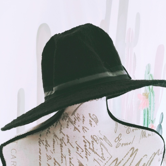 Women's Black Panama Hat NWT Crochet Sears - Picture 2 of 3